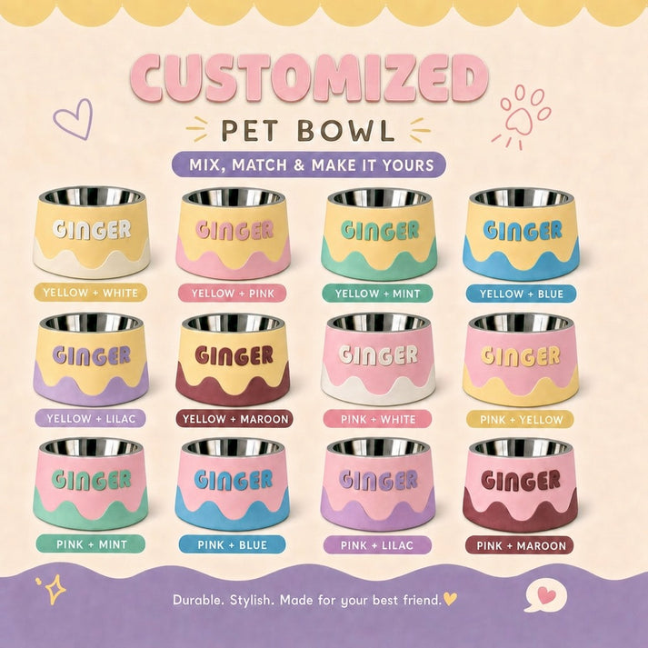 Customized 3D Printed Elevated Pet Bowl