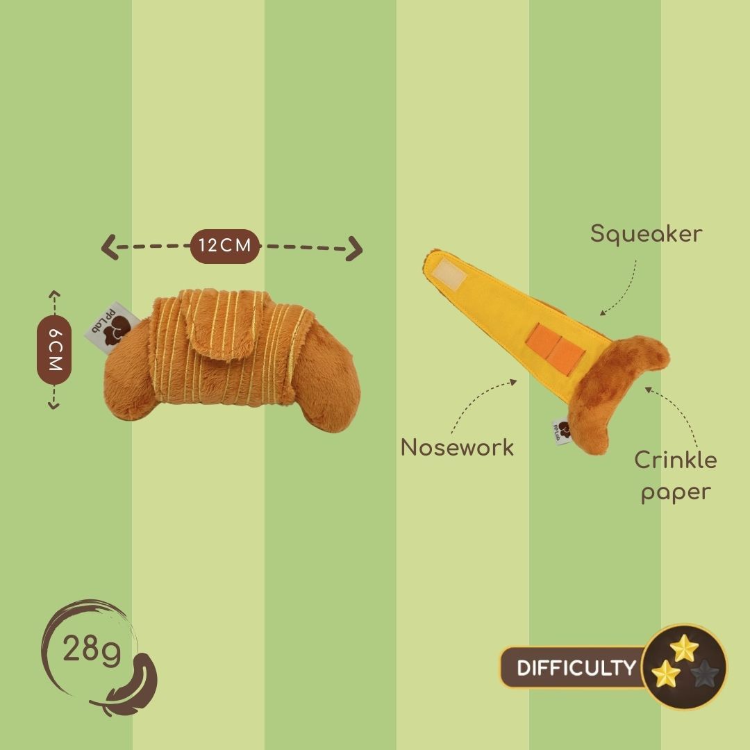 MINI CROISSANT & SESAME BREAD // snuffle toy