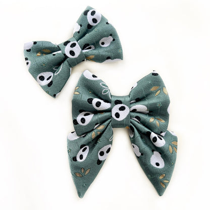 JAPANESE BROCADE PANDA // bow