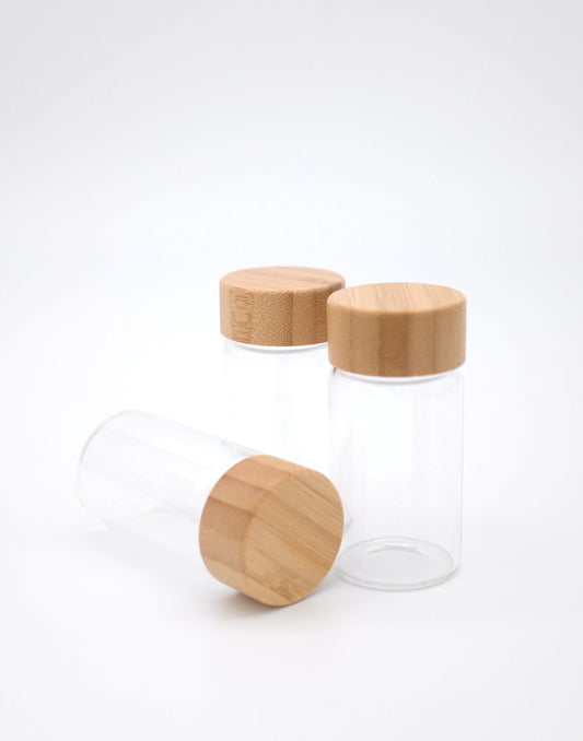 Mini Glass Container with Bamboo Lid