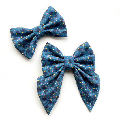 FLOWER POWER BLUE // bow